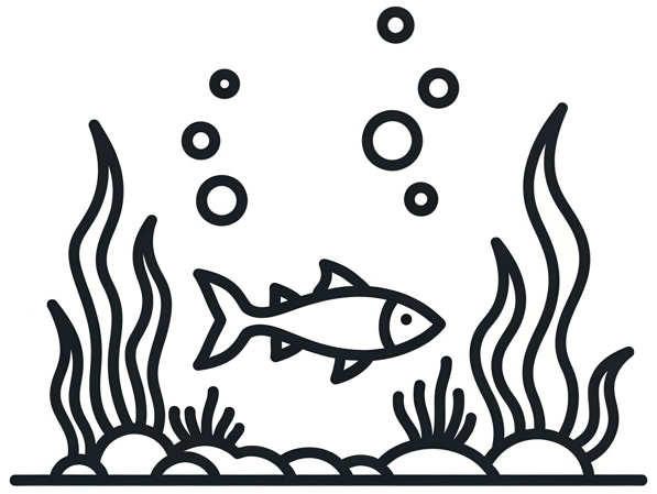 Icon representing a detailed fish habitat map.